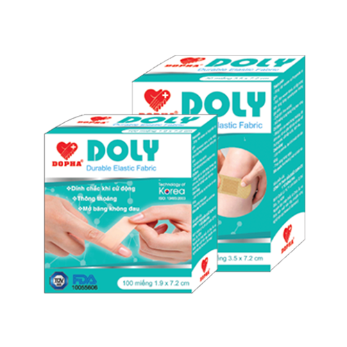 Băng keo cá nhân đục DOLY hộp 30 miếng 3.5cm x 7.2cm