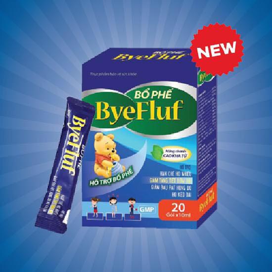 Hạn chế ho nhiều, giảm tăng tiết đờm BỔ PHẾ ByeFluf hộp 20 gói x 10ml