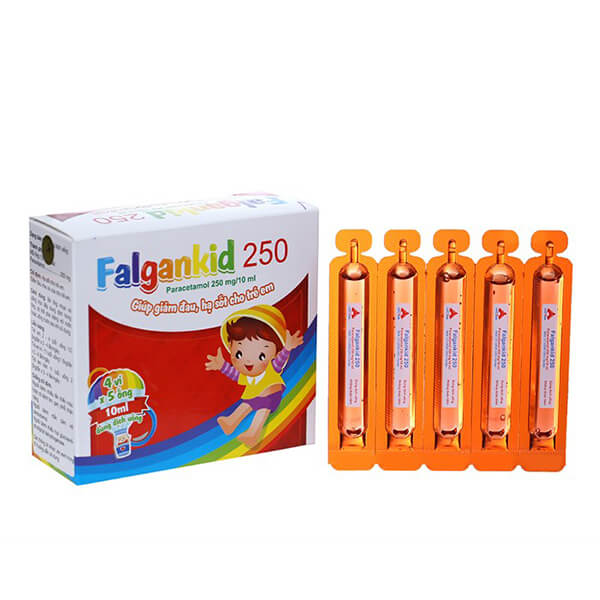 Thuốc giảm đau, hạ sốt Falgankid 250
 hộp 20 ống x 10ml