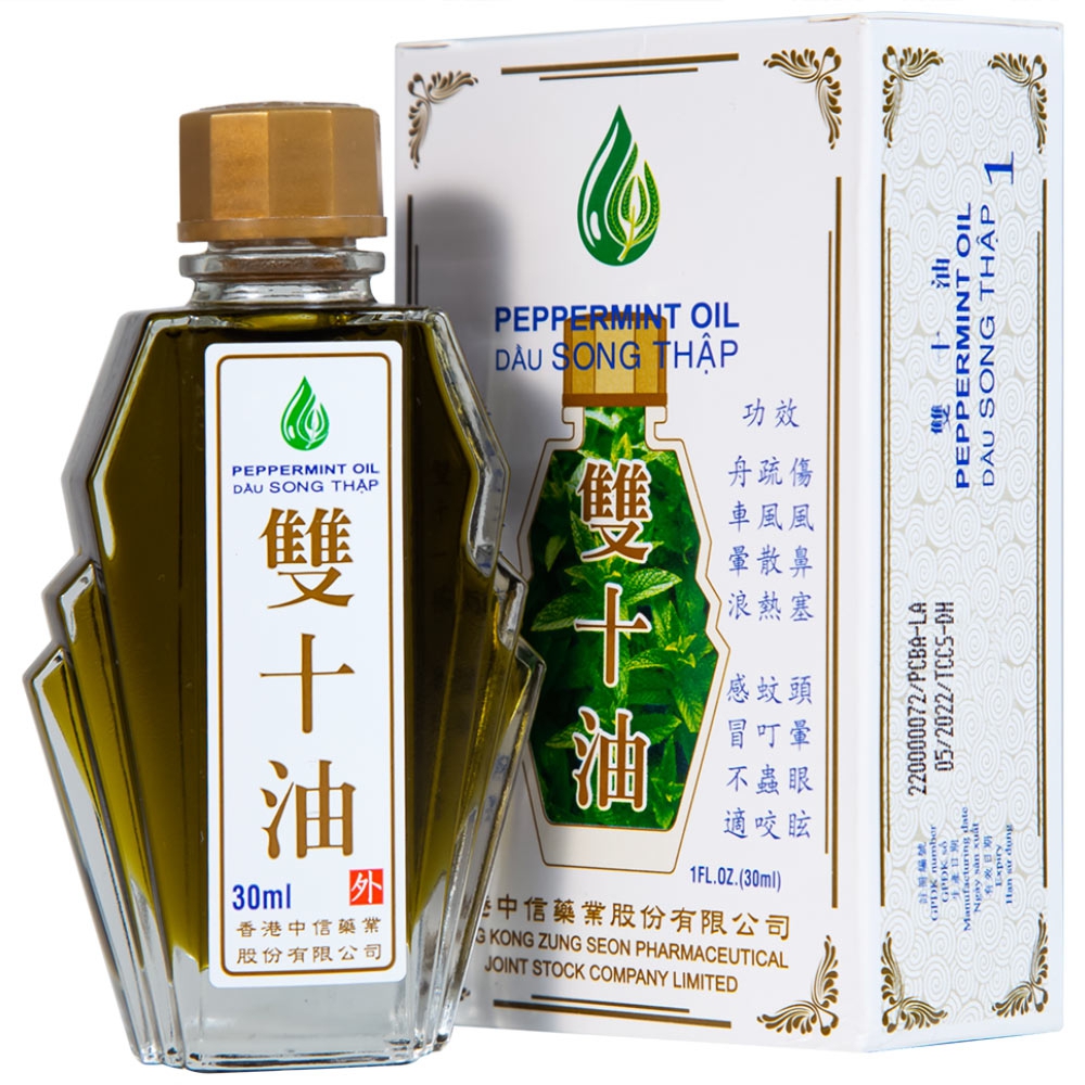 Dầu Song Thập Peppermint Oil Hong Kong Zung Seon hộp 1 chai 30ml