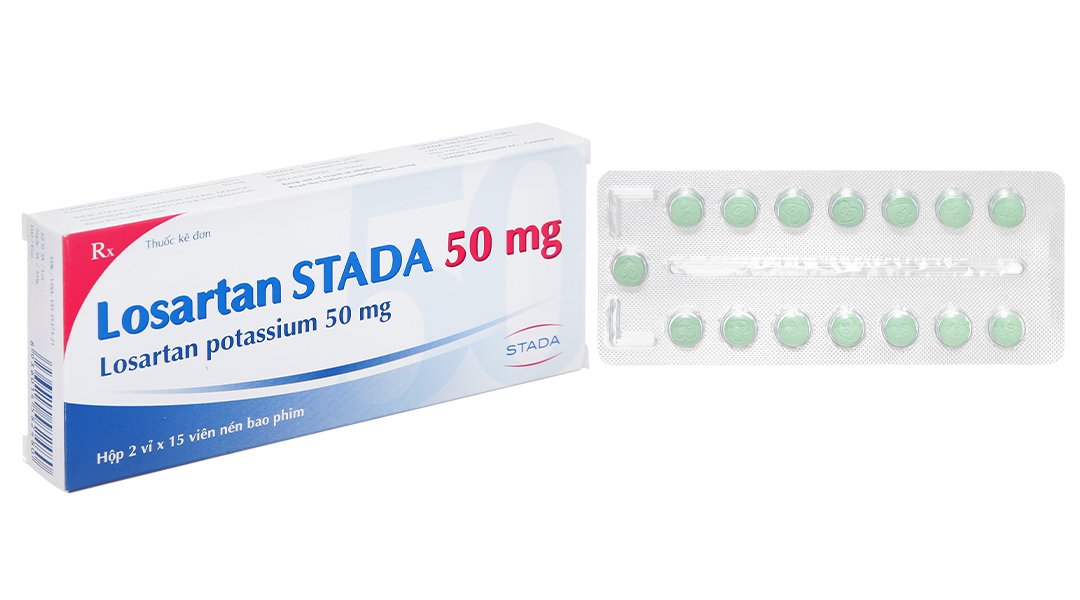 Thuốc tim mạch Losartan Stada 50mg hộp 2 vỉ x 15 viên