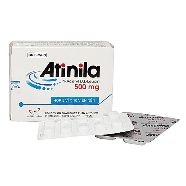 Thuốc điều trị chóng mặt Atinila hộp 5 vỉ x 10 viên nén