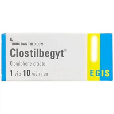 Thuốc kích thích rụng trứng, điều trị vô kinh Clostilbegyt 50mg Egis Pharma hộp 1 vỉ x 10 viên