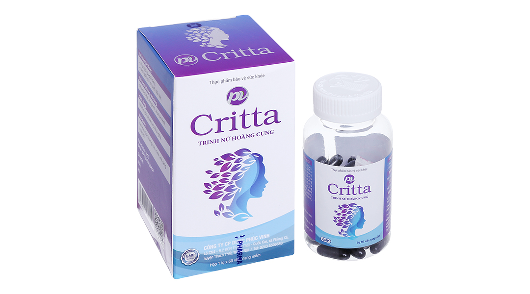 Viên uống hỗ trợ u xơ tử cung CRITTA hộp 1 chai 60 viên nang mềm