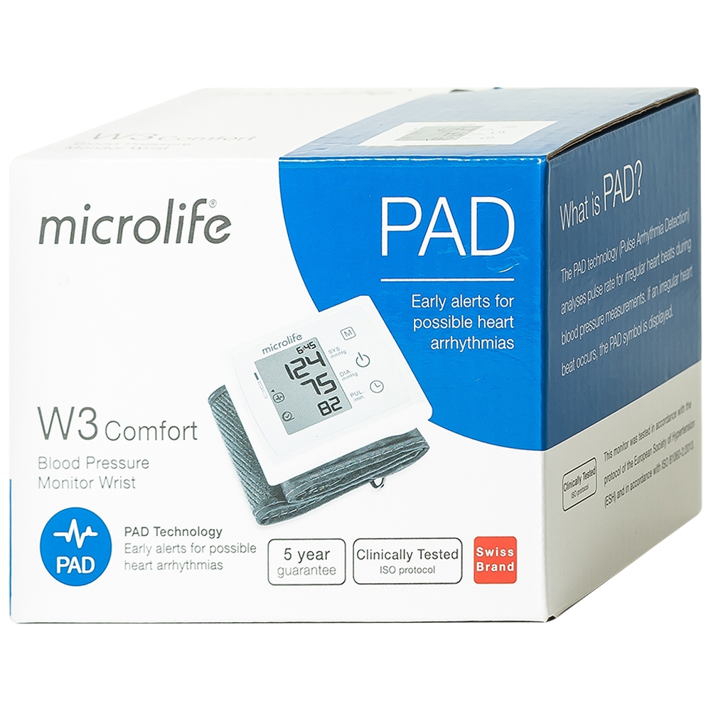 Máy đo huyết áp cổ tay tự động Microlife W3 Comfort hộp 1 cái