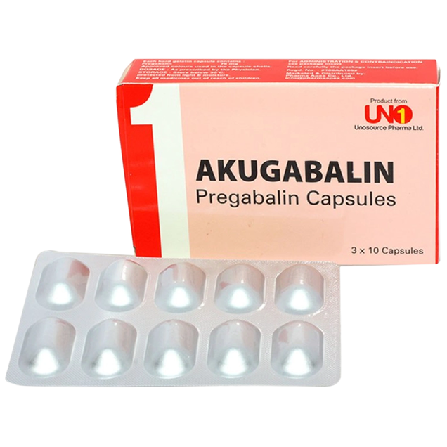 Điều trị chứng đau do thần kinh Akugabalin 75mg Akum hộp 3 vỉ x 10 viên