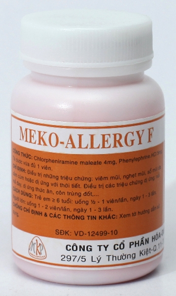 Thuốc chống dị ứng Meko-Allergy F lọ 100 viên