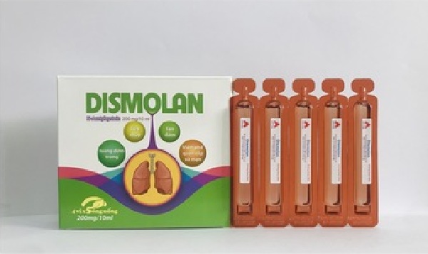 Thuốc trị ho, long đờm Dismolan 200mg/10ml hộp 20 ống x 10ml