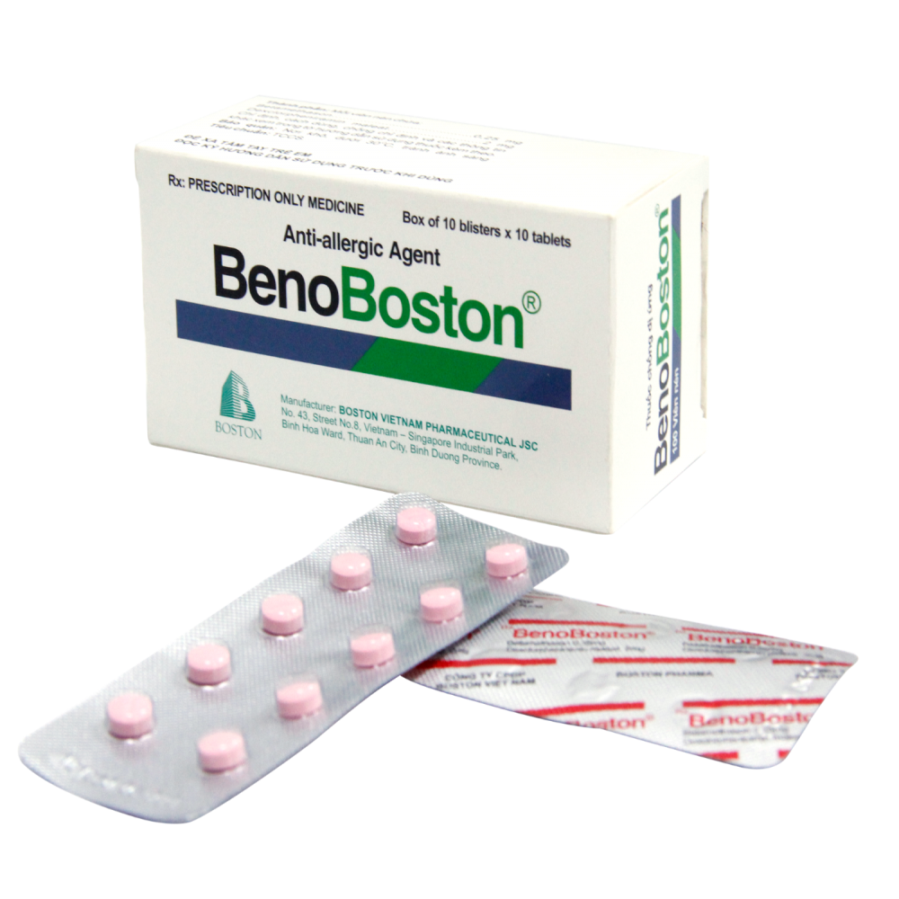 Thuốc chống dị ứng BenoBoston hộp 10 vỉ x 10 viên