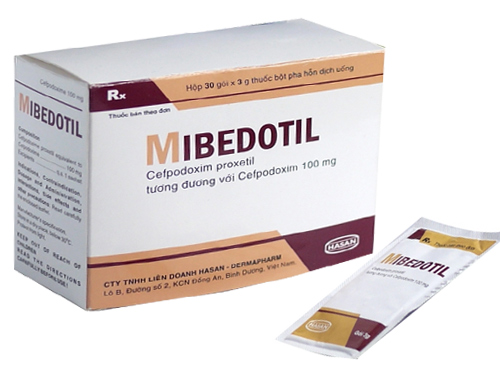 Thuốc kháng sinh Mibedotil 100mg hộp 30 gói x 3 g