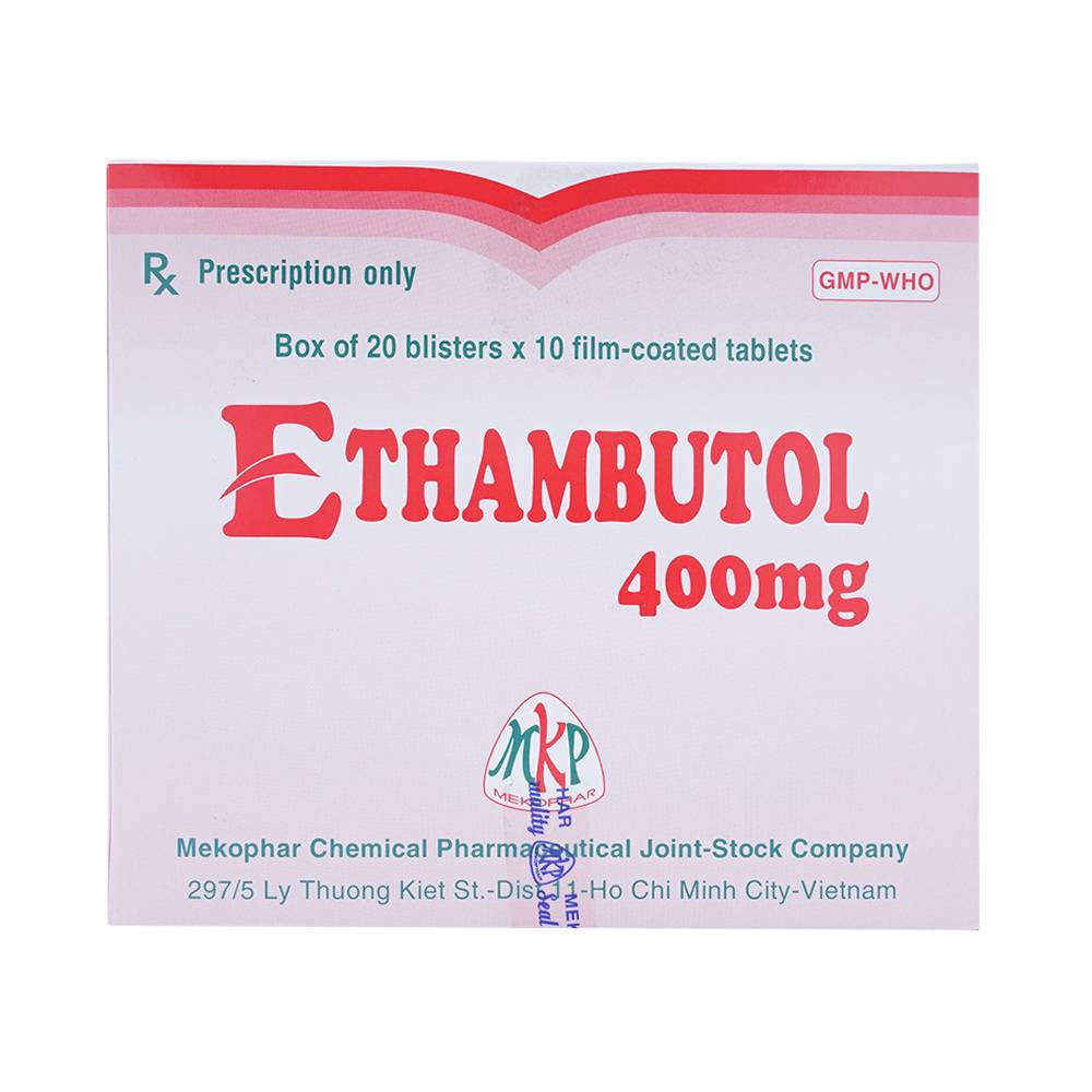 Ethambutol 400mg hộp 200 viên