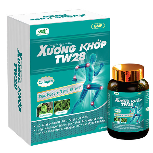Giúp hoạt huyết, hạn chế thoái hóa khớp XƯƠNG KHỚP TW28 hộp 1 lọ 60 viên