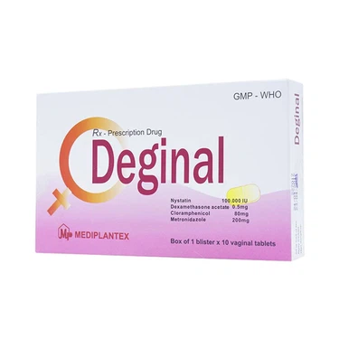 Viên đặt điều trị viêm âm đạo Deginal Mediplantex hộp 1 vỉ x 10 viên