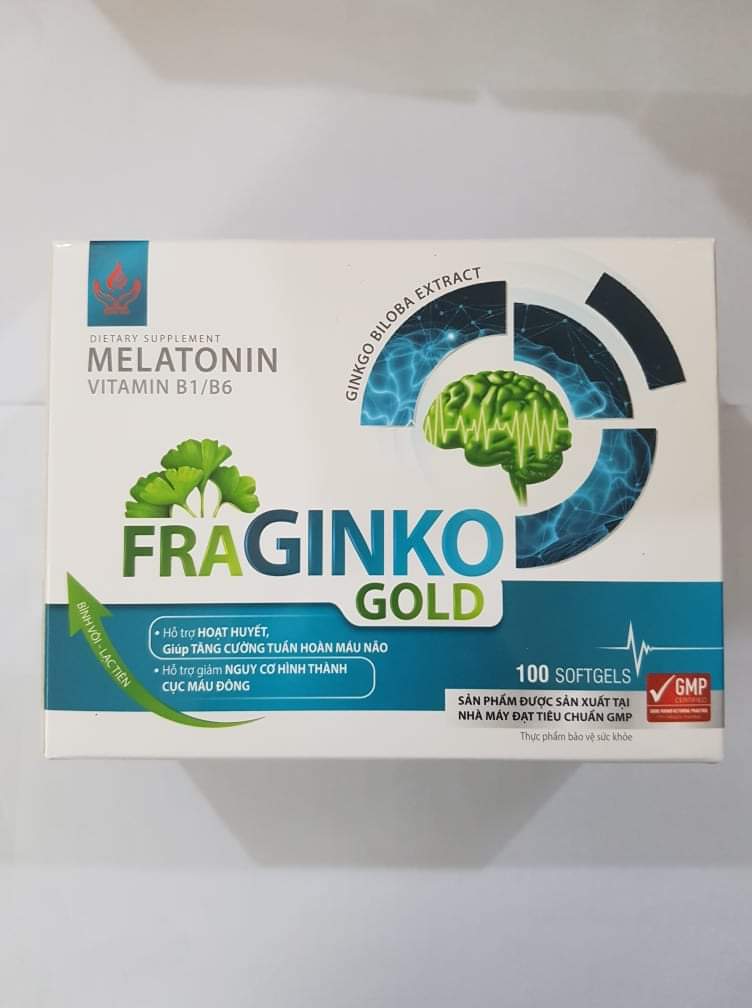 Hỗ trợ hoạt huyết, tăng cường tuần hoàn máu não Fra Ginko Gold hộp 100 viên