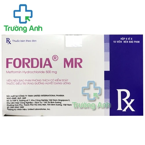 Thuốc điều trị đái tháo đường type 2 FORDIA MR 500mg hộp 6 vỉ x 10 viên