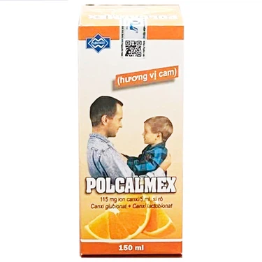Siro vị cam - phòng và điều trị thiếu canxi Polcalmex Polfarmex hộp x 150ml