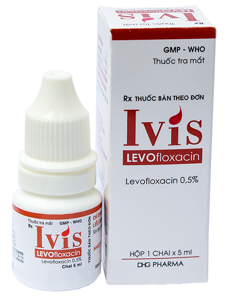 Điều trị nhiễm khuẩn ở mắt Ivis 0.5% DHG Pharma hộp 1 chai x 5 ml.