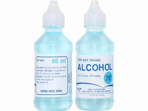 Cồn sát trùng ALCOHOL 70º BIDIPHAR chai 60ml