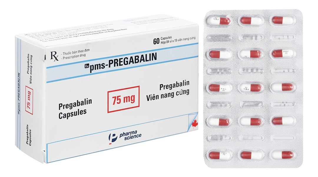 Thuốc điều trị động kinh Pms-Pregabalin 75mg hộp 4 vỉ x 15 viên nang