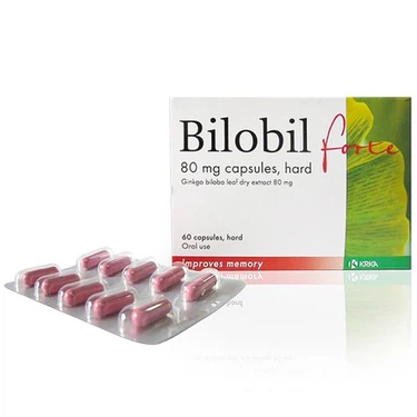 Tăng cường tuần hoàn não Bilobil Forte 80mg KRKA hộp 6 vỉ x 10 viên