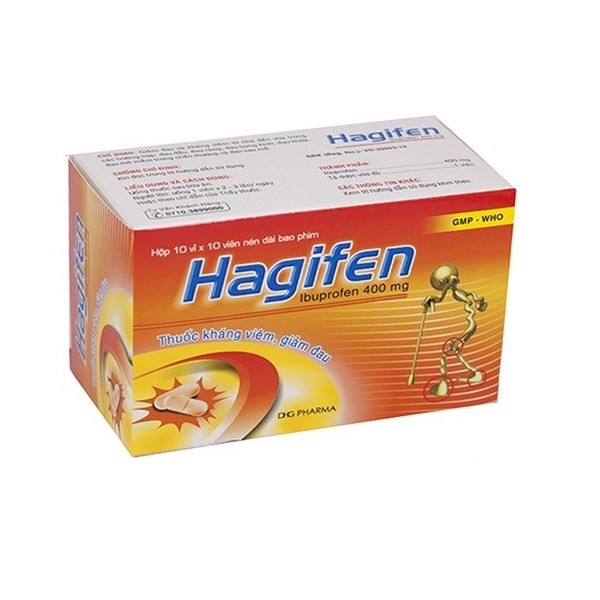 Thuốc giảm đau, kháng viêm Hagifen hộp 10 vỉ x 10 viên