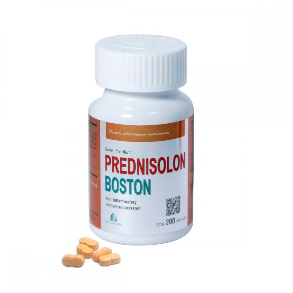 Thuốc kháng viêm PREDNISOLON BOSTON (mùi cam) lọ 200 viên