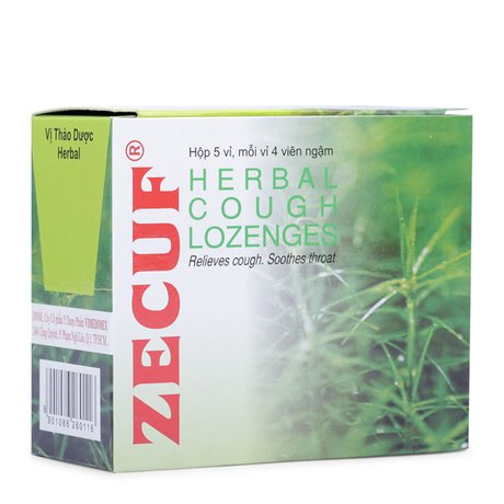 Thuốc giảm ho Zecuf Herbal Cough Lozenges (vị thảo mộc) hộp 5 vỉ x 4 viên ngậm