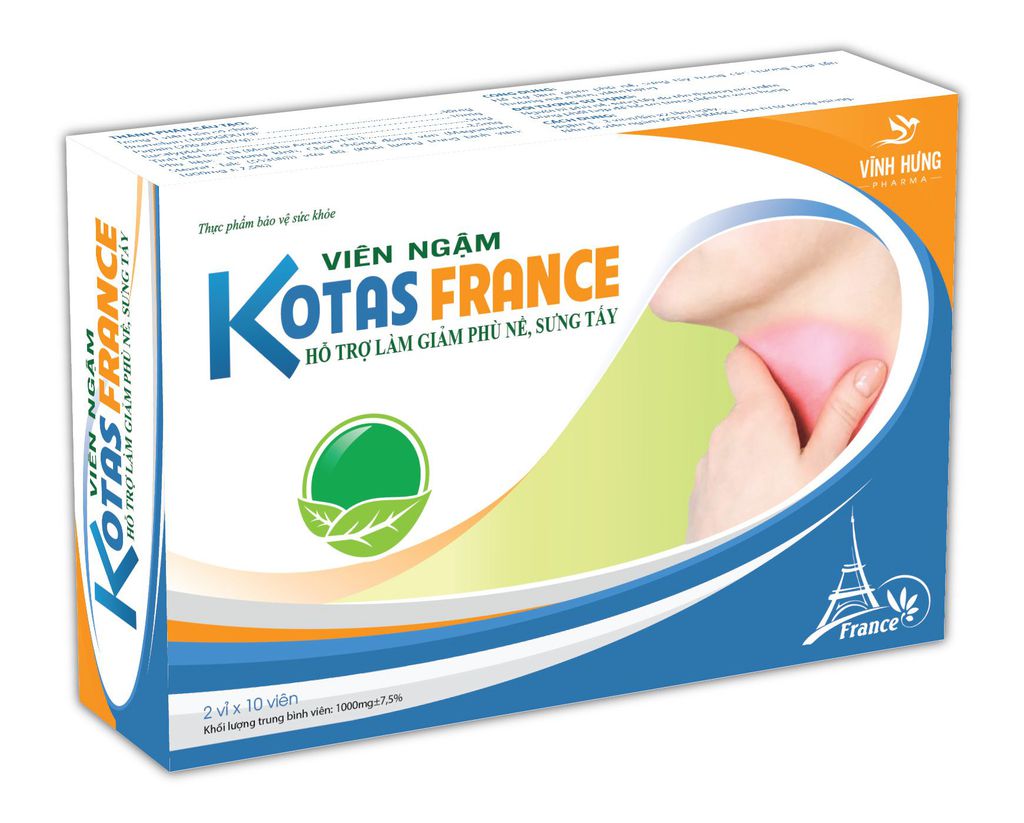 Viên ngậm hỗ trợ điều trị ho Kotas France hộp 2 vỉ x 10 viên