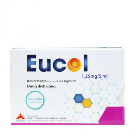Dung dịch uống Eucol 1.25mg/5ml hộp 4 vỉ x 5 ống