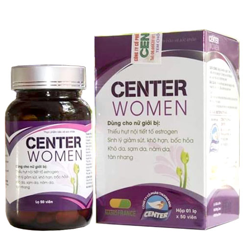 Viên uống giúp bổ khí huyết và hỗ trợ cải thiện tuần hoàn máu Center Women hộp 1 lọ 50 viên
