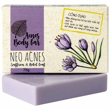 Làm sạch da, ngừa mụn, mờ thâm xà phòng Acnes Body Bar Saffron And Betel Leaf hộp 75g