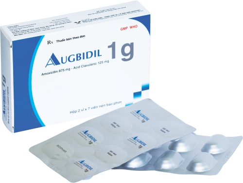 Thuốc kháng sinh Augbidil 1g (Bidiphar) hộp 14 viên