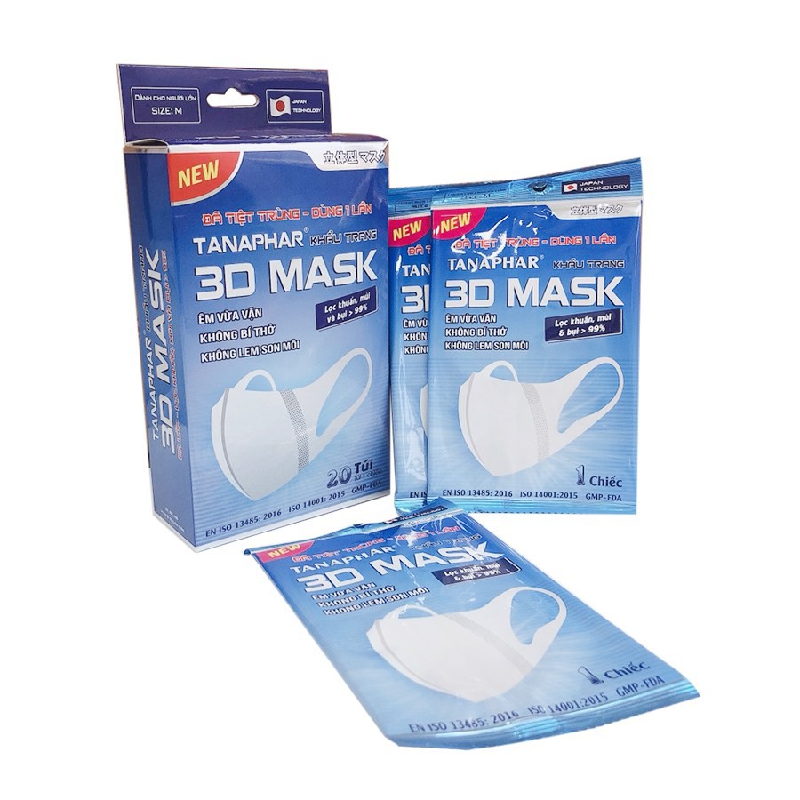 Khẩu trang TANAPHAR 3D MASK hộp 20 cái