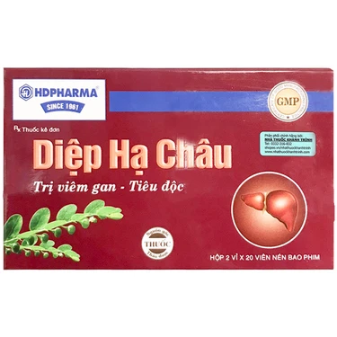 Thuốc điều trị viêm gan, thiểu năng gan, ăn khó tiêu, vàng da Diệp Hạ Châu HDPharma hộp 2 vỉ x 20 viên