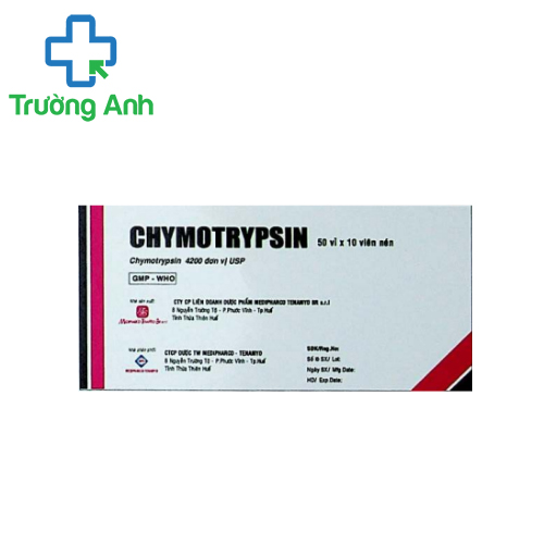 Thuốc giảm sưng, phù nề Chymotrypsin Medipharco hộp 50 vỉ x 10 viên