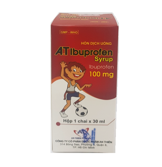 Siro giảm đau, hạ sốt A.T Ibuprofen hộp 1 lọ 30ml