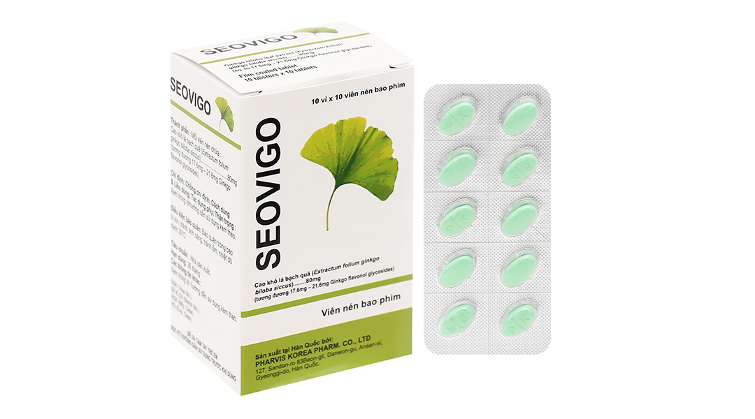 Thuốc bổ não Seovigo 80mg hộp 100 viên