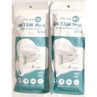 Khẩu trang 4D An Tâm Mask (trắng) gói 10 cái
