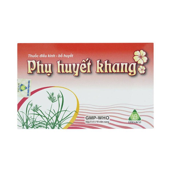 Thuốc điều kinh bổ huyết PHỤ HUYẾT KHANG hộp 5 vỉ x 10 viên