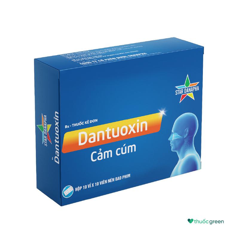 Thuốc trị cảm cúm Dantuoxin Cảm Cúm hộp 10 vỉ x 10 viên nén bao phim