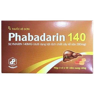 Thuốc hỗ trợ bảo vệ tế bào gan Phabadarin 140 Pharbaco hộp 3 vỉ x 10 viên