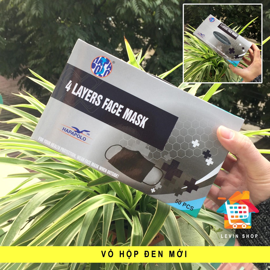 Khẩu trang y tế HAPAPOLO (màu đen) hộp 50 cái
