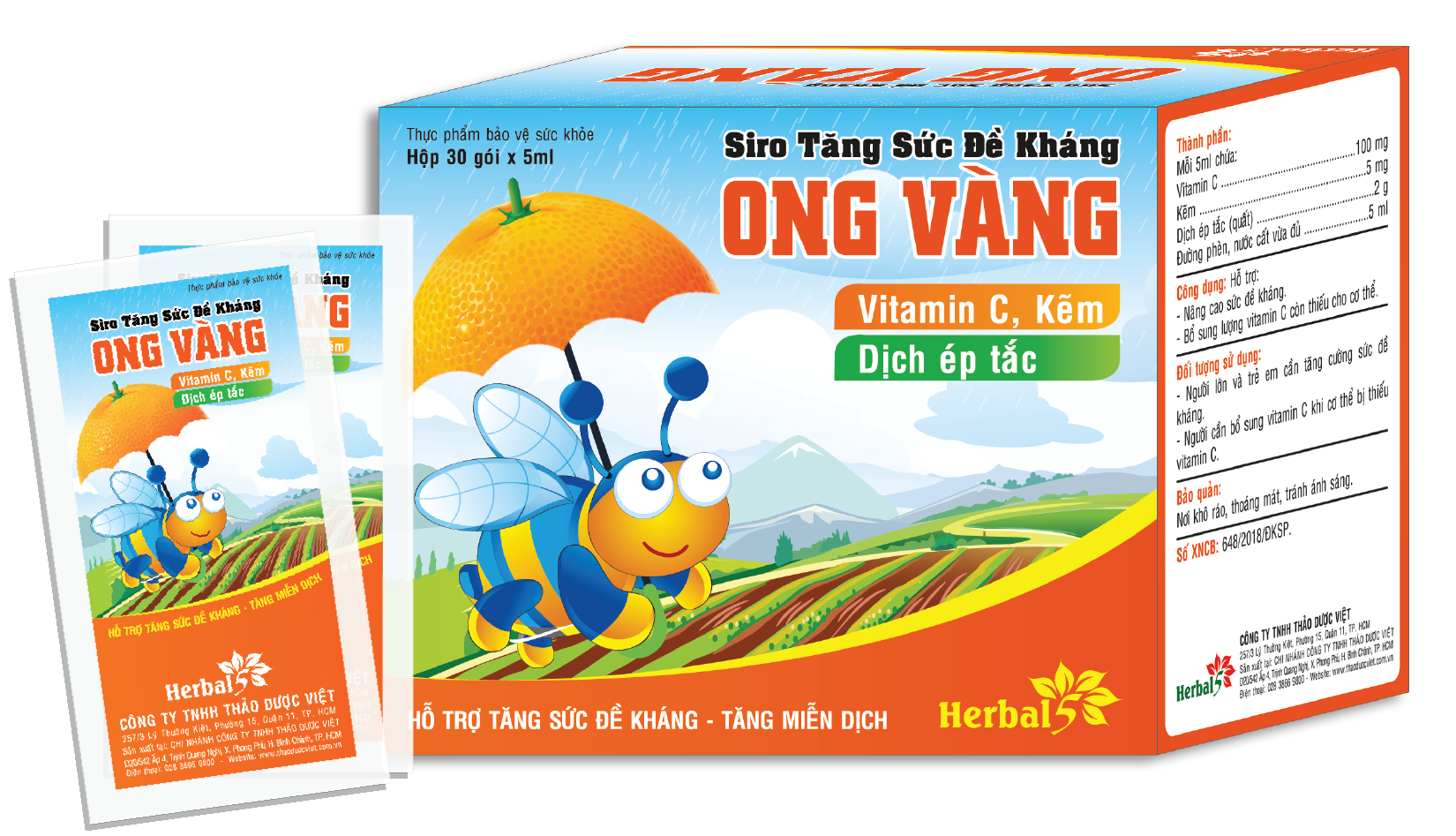 Siro tăng sức đề kháng Ong Vàng hộp 30 gói x 5ml
