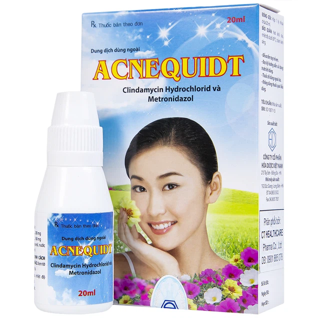 Điều trị bệnh trứng cá dung dịch dùng ngoài Acnequidt Hóa Dược hộp 1 chai x 20ml