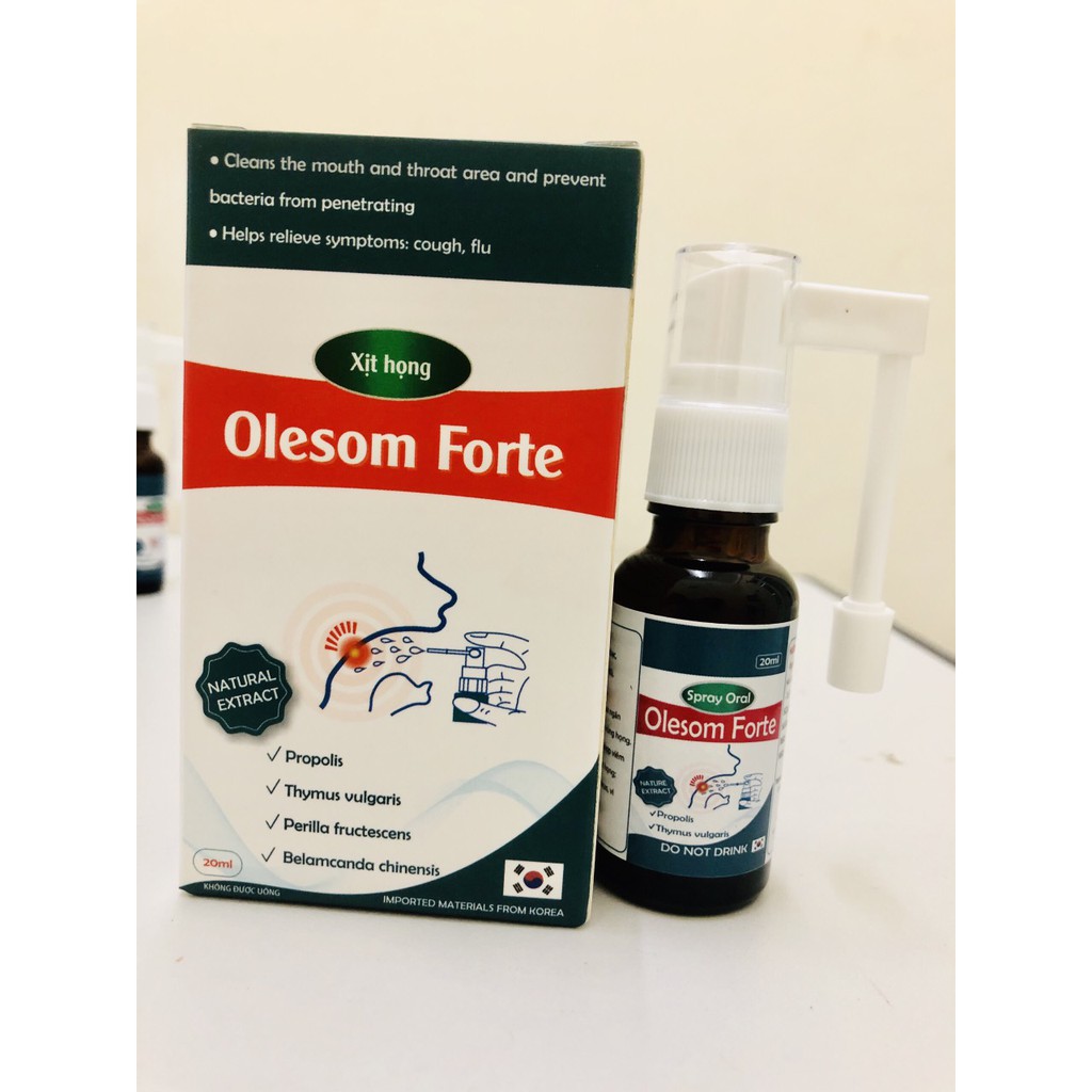 Xịt họng Olesom Forte hộp 1 chai 20ml