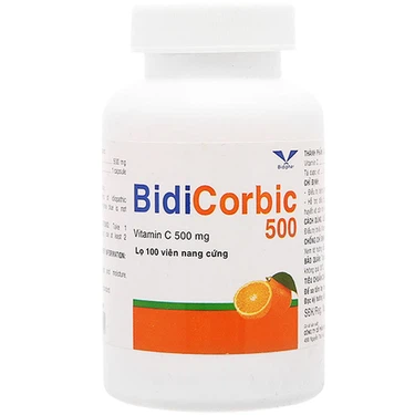 Bổ sung Vitamin C BidiCorbic 500 Bidiphar chai 100 viên