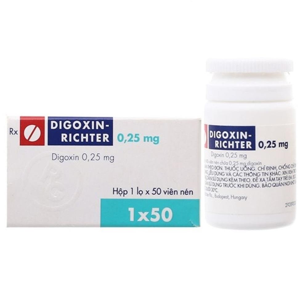 Digoxin - Richter 0.25mg hộp 1 lọ 50 viên