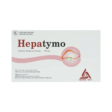 Điều trị viêm gan siêu B mạn tính Hepatymo 300mg hộp 3 vỉ x 10 viên