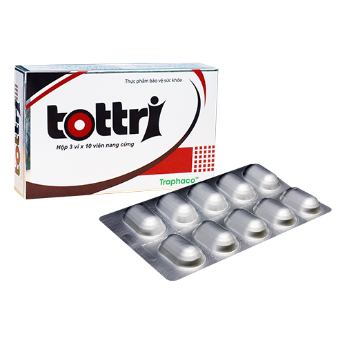 Thuốc trị trĩ Tottri Traphaco hộp 3 vỉ x 10 viên nang cứng
