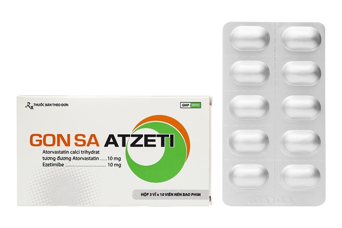 Thuốc hạ mỡ máu Gon Sa Atzeti hộp 30 viên